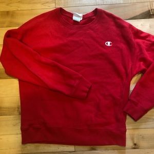 Red Champion sweatshirt